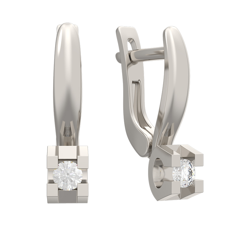 Серьги из белого золота с бриллиантами Ювелирное изделие - Серьги из белого золота с бриллиантами в магазине Best-Gold 155480