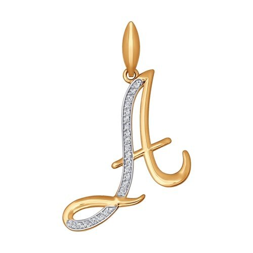 Ювелирное изделие - Подвеска из красного золота с фианитами в магазине Best-Gold 060305