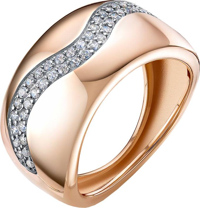 Ювелирное изделие - Кольцо из красного золота с фианитами в магазине Best-Gold 034934