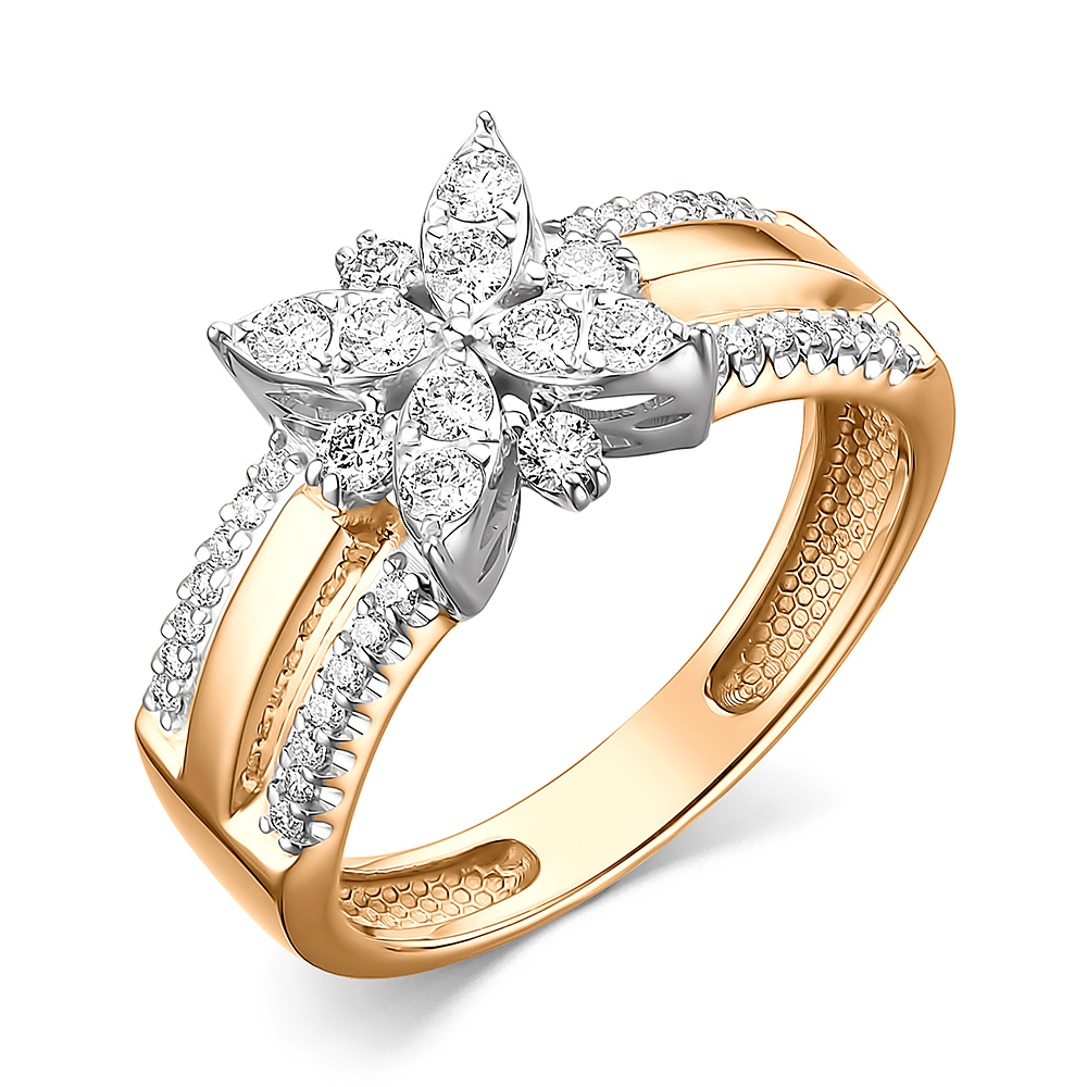 Кольцо из красного золота с бриллиантами Ювелирное изделие - Кольцо из красного золота с бриллиантами в магазине Best-Gold 144911