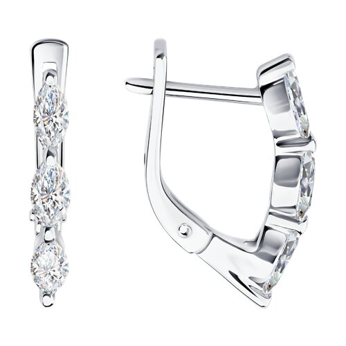 Серьги из белого золота с бриллиантами