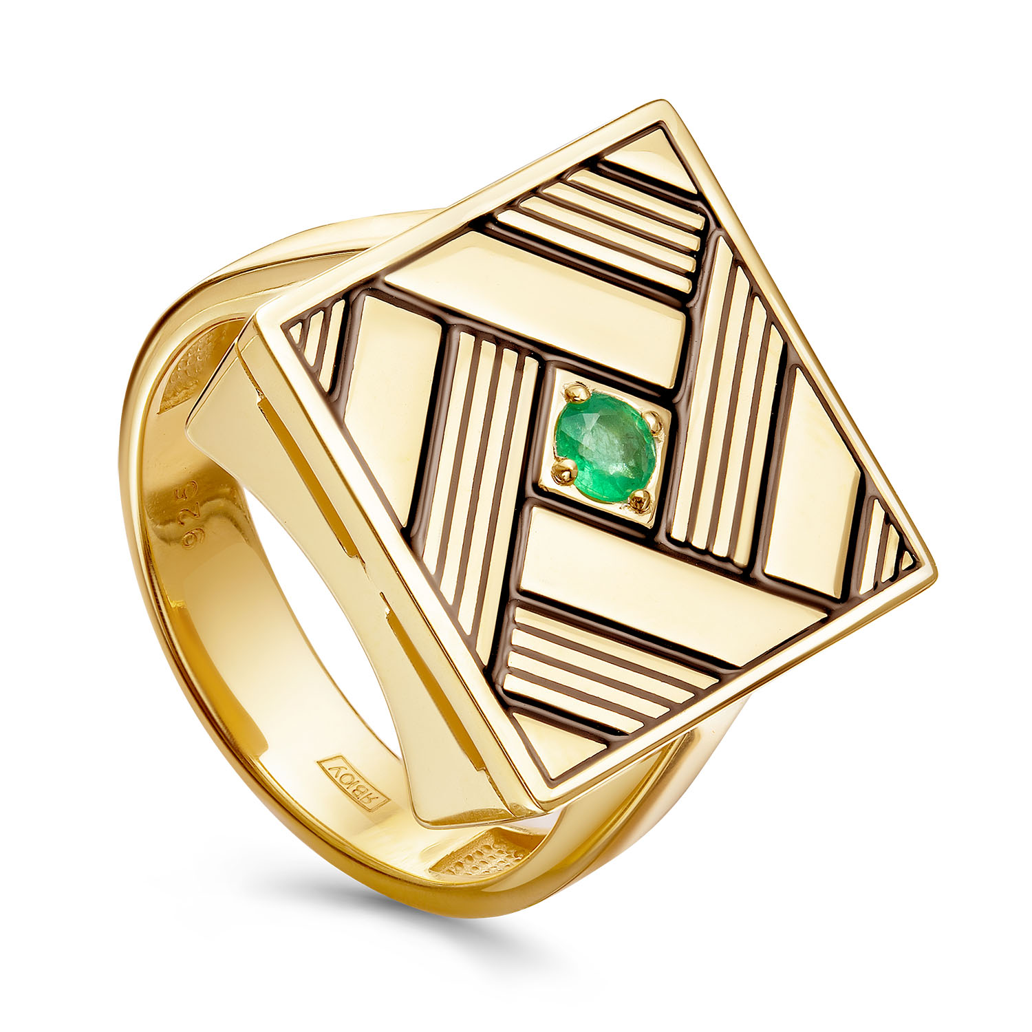 Кольцо из серебра с изумрудом