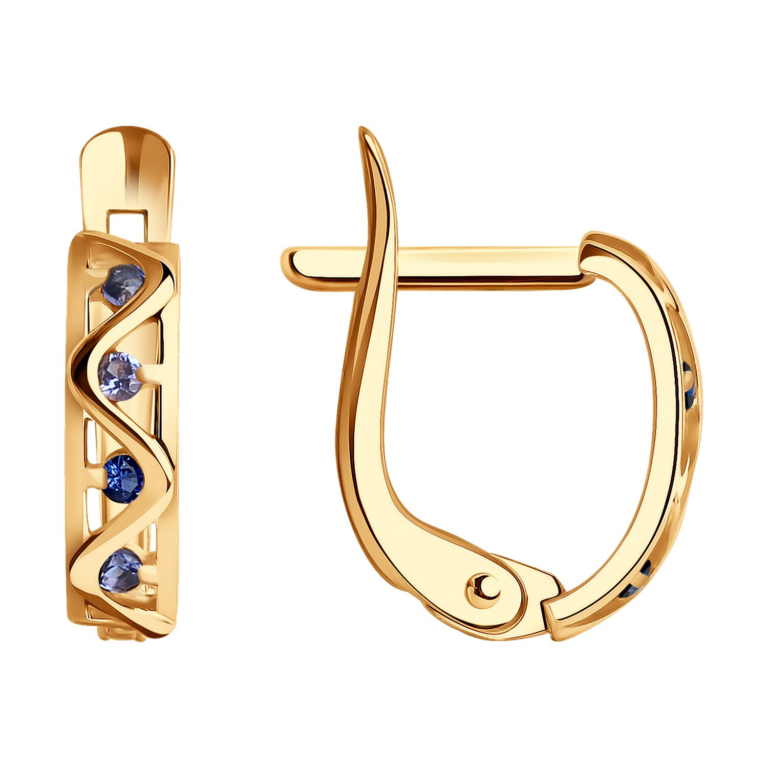 Ювелирное изделие - Серьги из красного золота с фианитами в магазине Best-Gold 031922