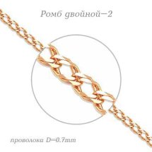 Ювелирное изделие - Цепь из красного золота, плетение Двойной ромб в магазине Best-Gold 034545