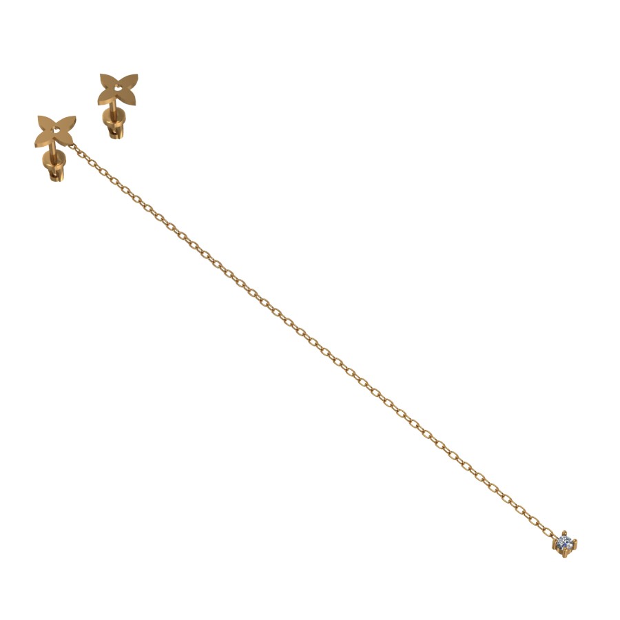 Серьги в красном золоте с фианитами Ювелирное изделие - Серьги в красном золоте с фианитами в магазине Best-Gold 126686