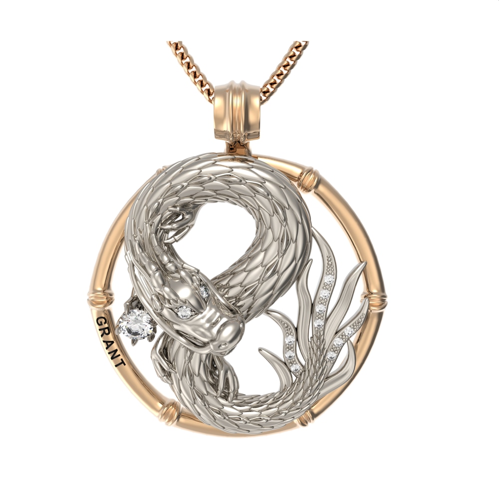 Ювелирное изделие - Подвеска из комбинированного золота с бриллиантами и рубином в магазине Best-Gold 131646