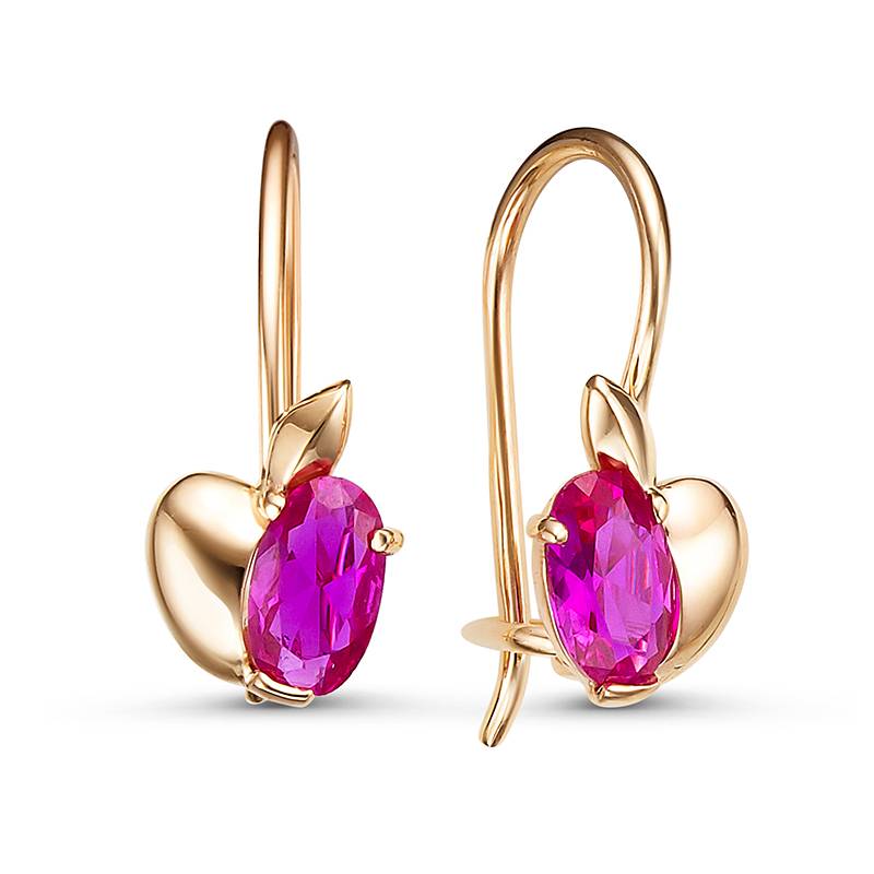 Ювелирное изделие - Серьги из красного золота с фианитами в магазине Best-Gold 045679