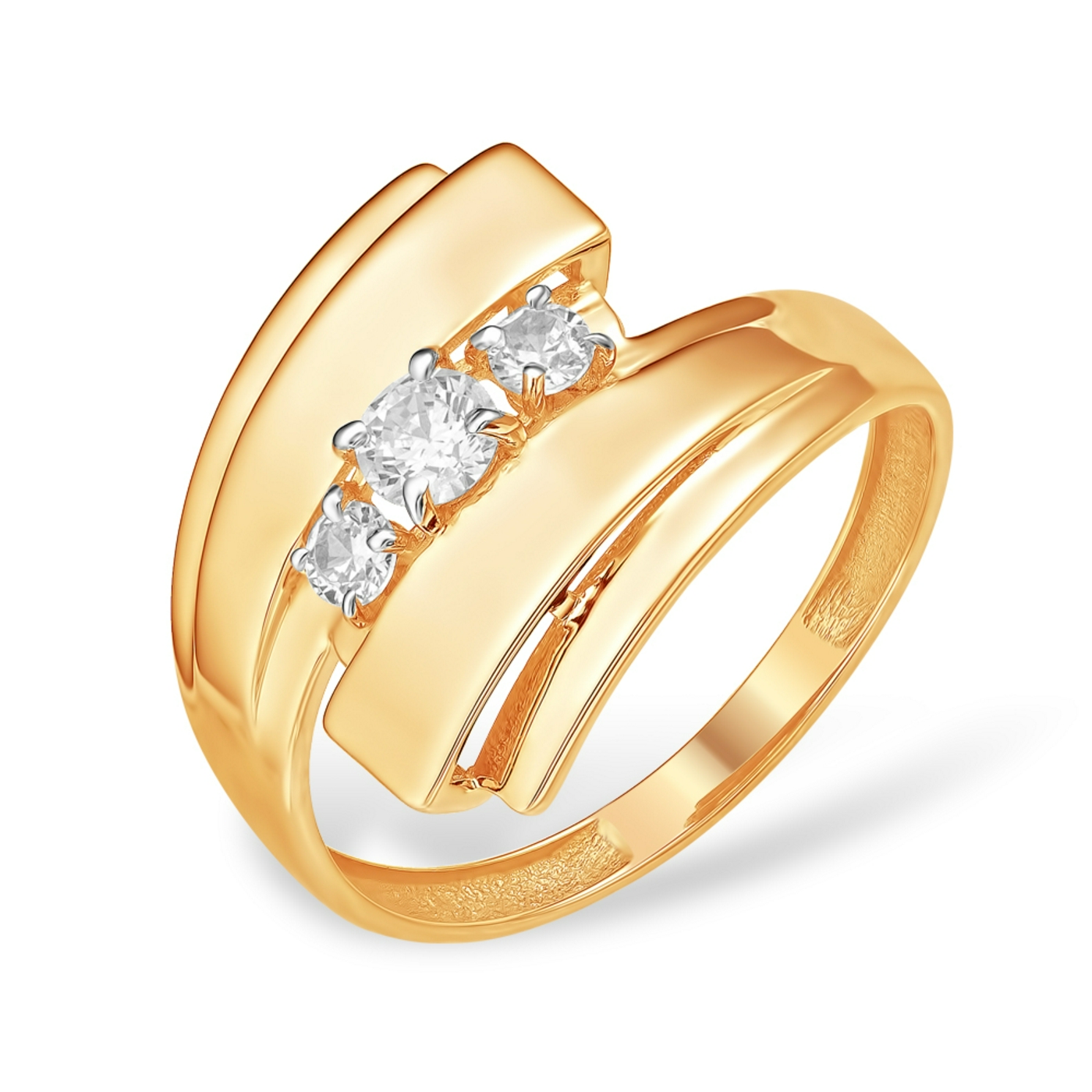 Кольцо из красного золота с фианитами Ювелирное изделие - Кольцо из красного золота с фианитами в магазине Best-Gold 152032