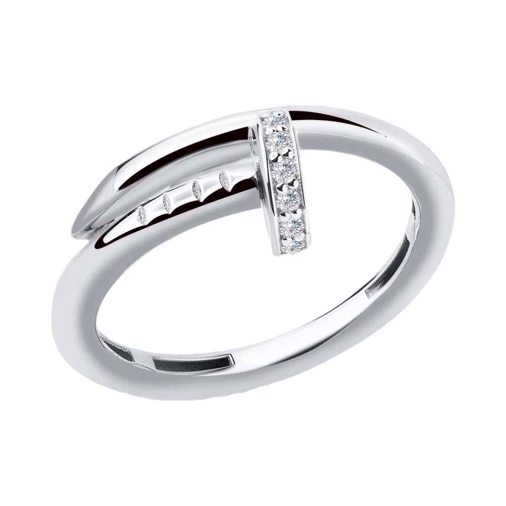 Ювелирное изделие - Кольцо из белого золота с бриллиантом в магазине Best-Gold 157304