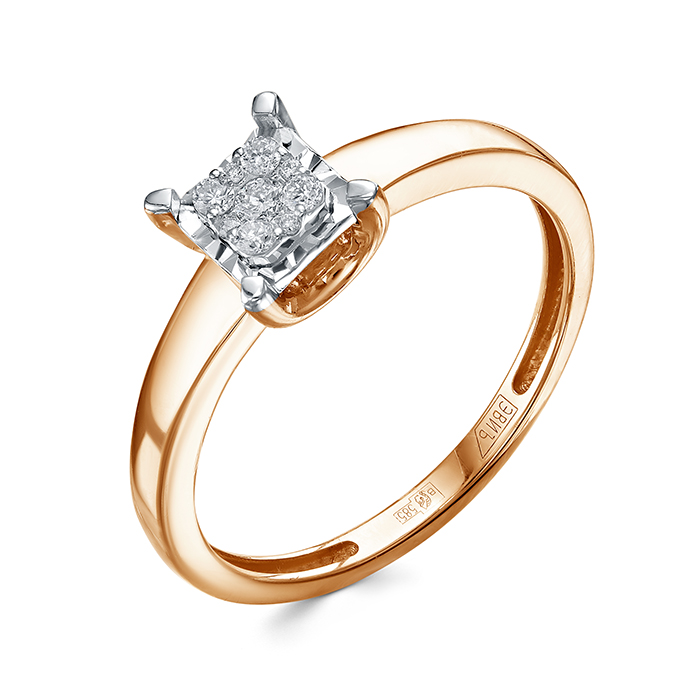 Кольцо из красного золота с бриллиантами Ювелирное изделие - Кольцо из красного золота с бриллиантами в магазине Best-Gold 153716