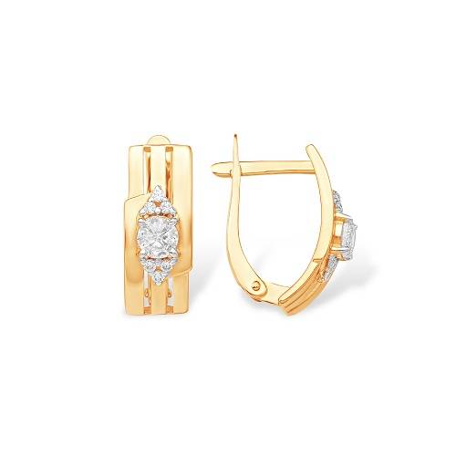 Ювелирное изделие - Серьги из красного золота с фианитами в магазине Best-Gold 049158
