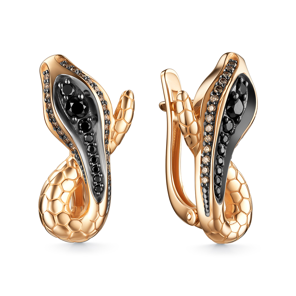 Серьги из красного золота с бриллиантами Ювелирное изделие - Серьги из красного золота с бриллиантами в магазине Best-Gold 148456