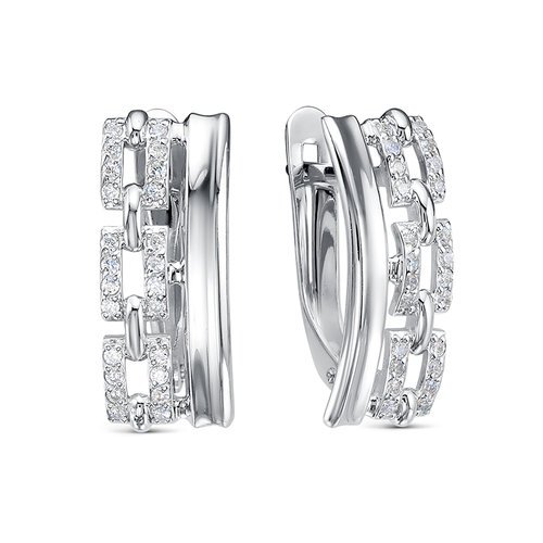 Ювелирное изделие - Серьги из серебра с фианитами в магазине Best-Gold 141100