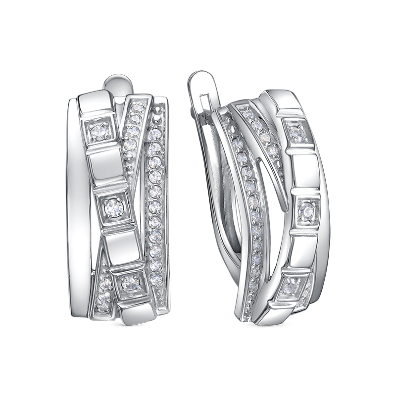 Серьги из серебра с фианитами Ювелирное изделие - Серьги из серебра с фианитами в магазине Best-Gold 146933