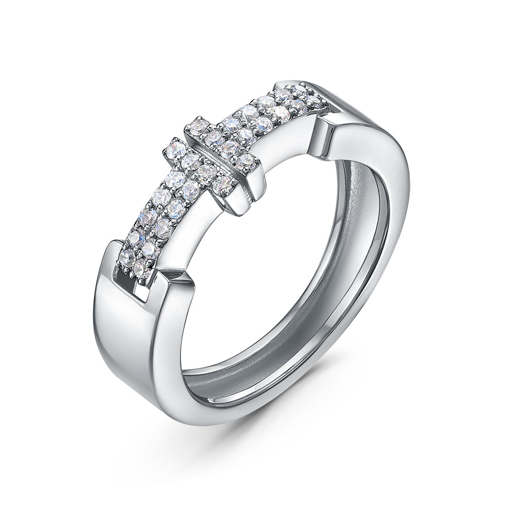 Кольцо из серебра с фианитами