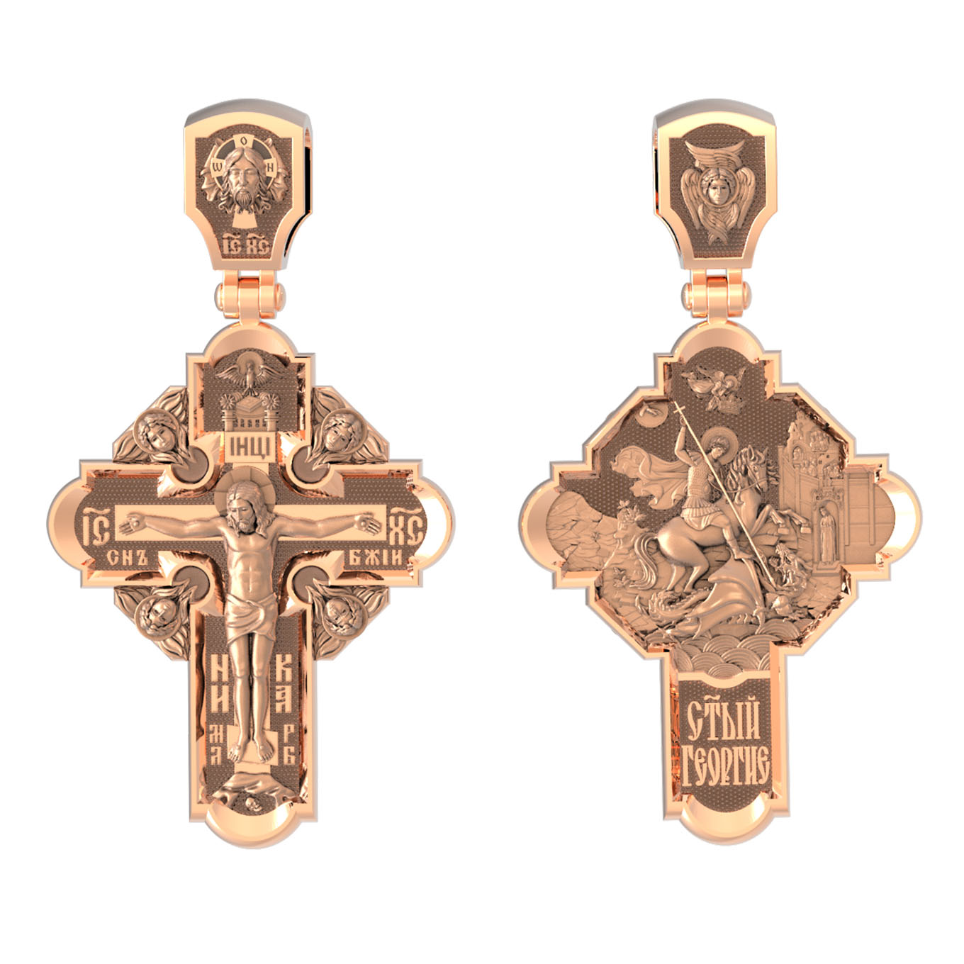 Крест из красного золота Ювелирное изделие - Крест из красного золота в магазине Best-Gold 155042