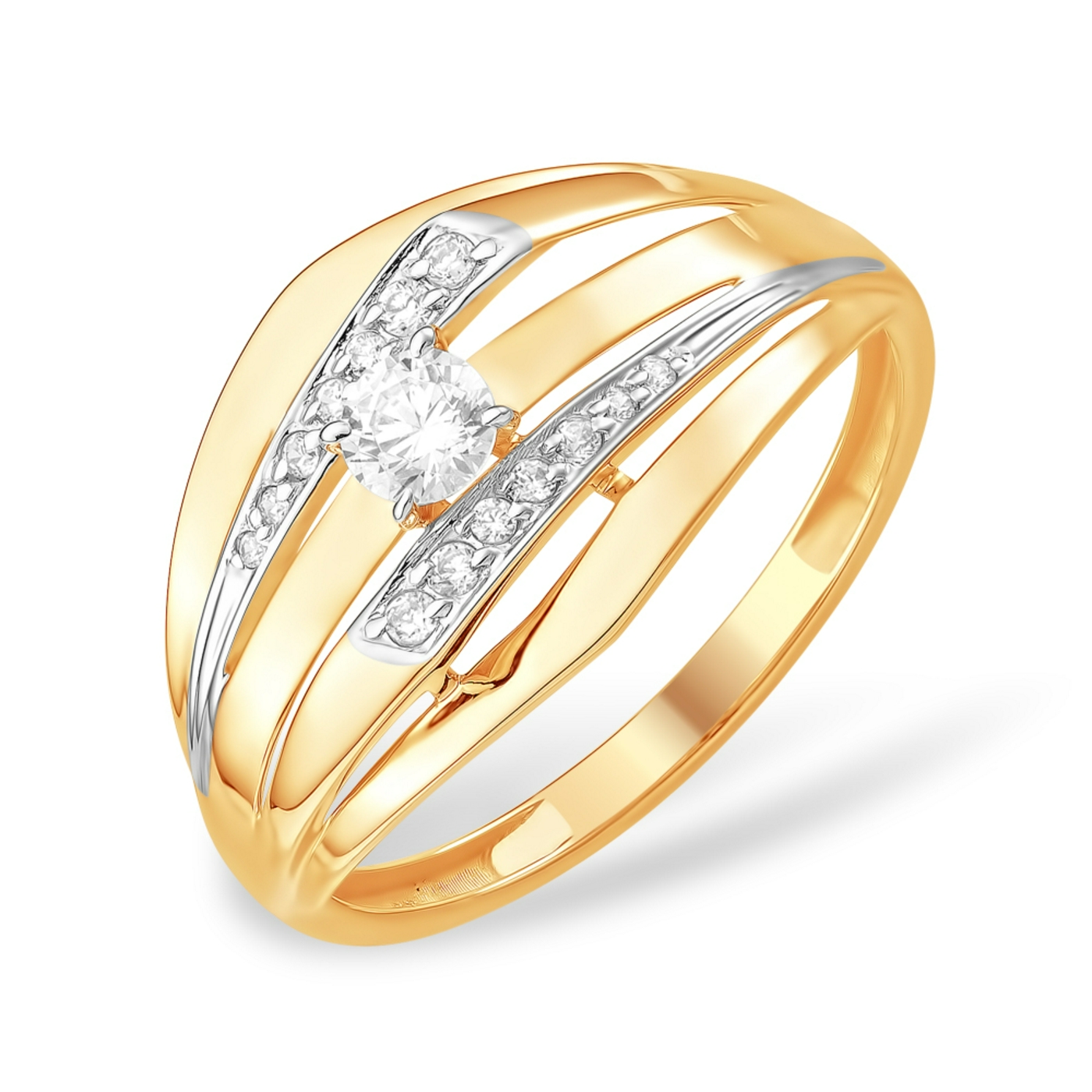 Ювелирное изделие - Кольцо из красного золота с фианитами в магазине Best-Gold 151547