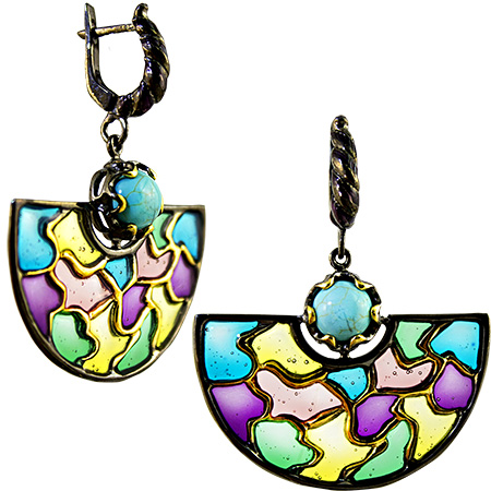 Ювелирное изделие - Серьги из серебра с фианитом в магазине Best-Gold 052829