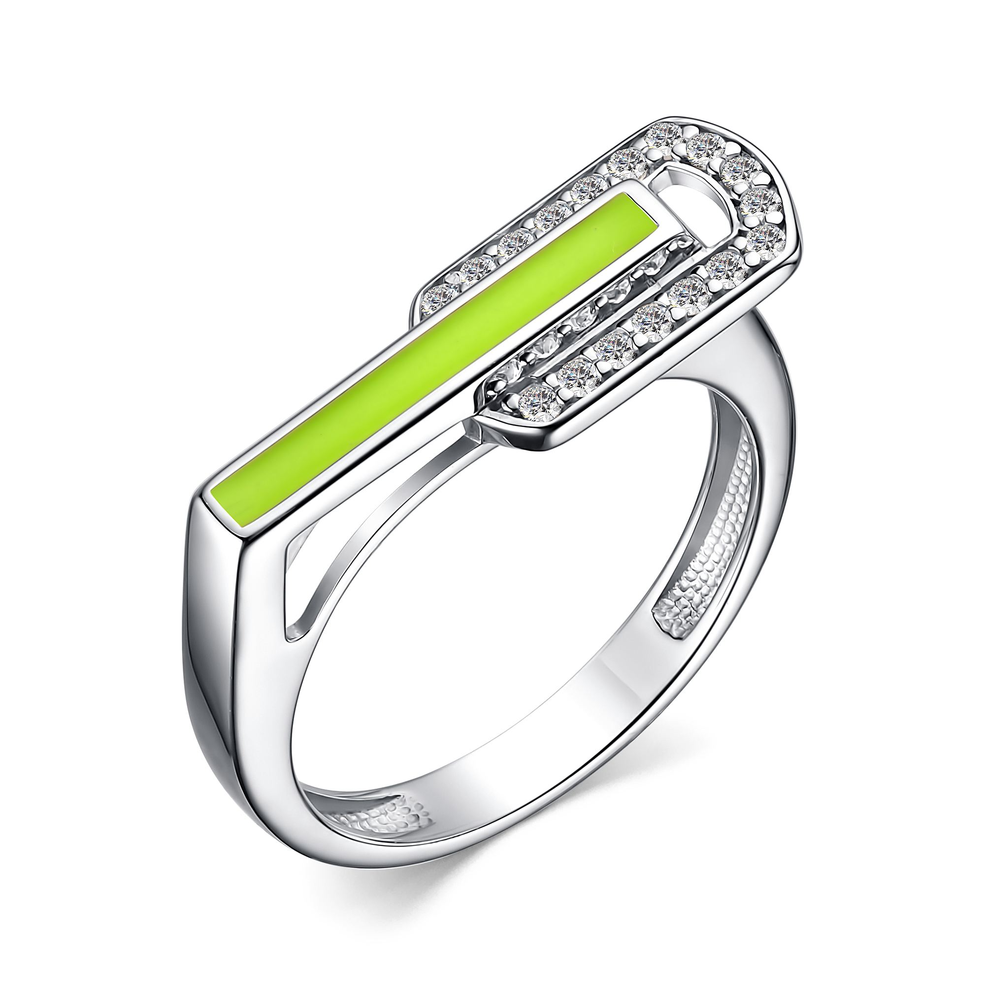 Ювелирное изделие - Кольцо из серебра с фианитами и эмалью в магазине Best-Gold 125480