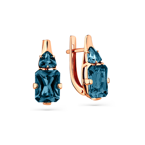 Серьги из красного золота с лондон-топазом Ювелирное изделие - Серьги из красного золота с лондон-топазом в магазине Best-Gold 051958