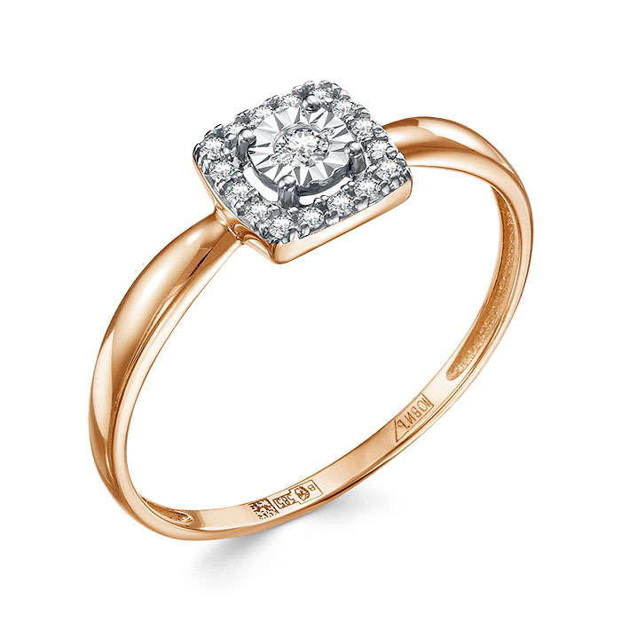 Ювелирное изделие - Кольцо из красного золота с бриллиантами в магазине Best-Gold 153717