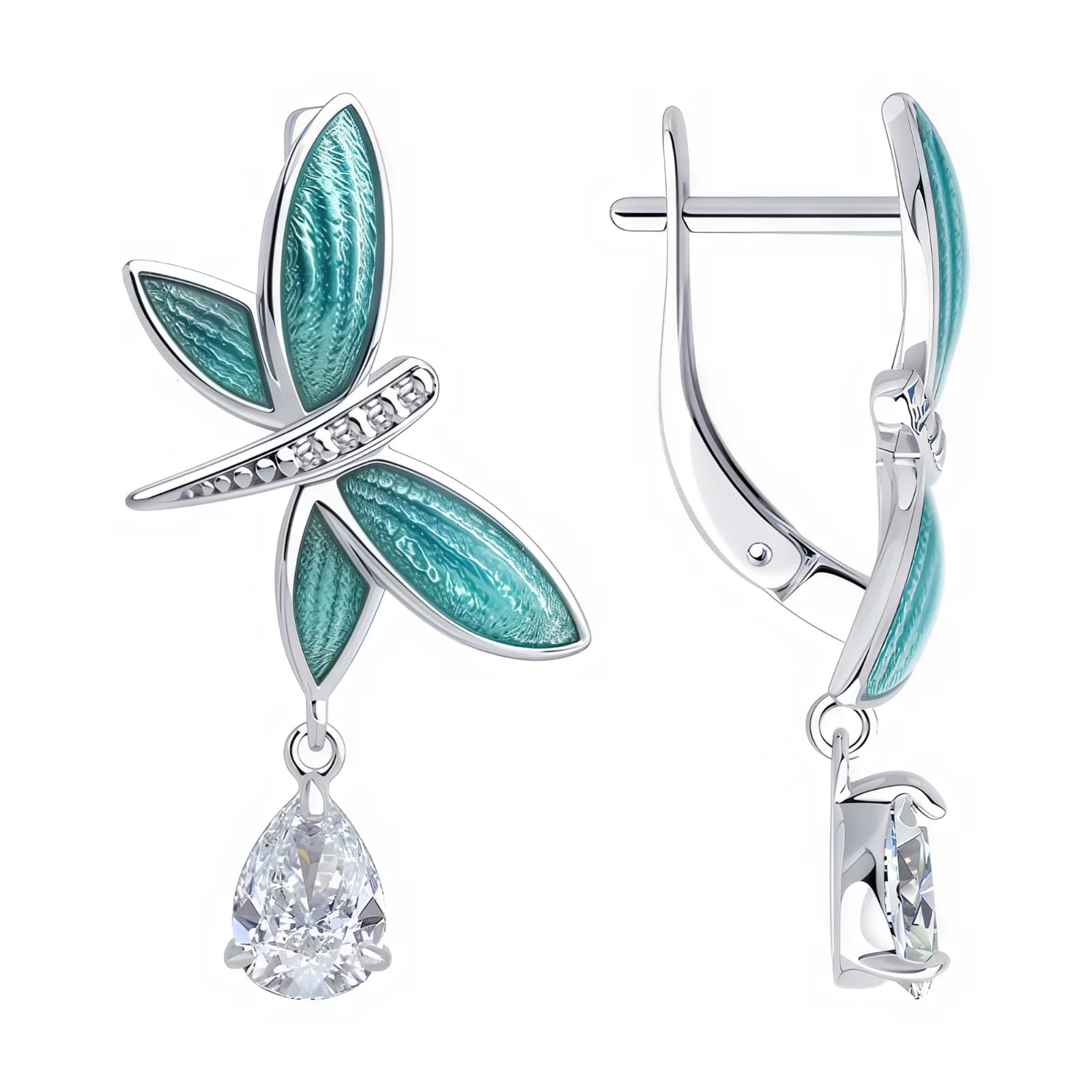 Ювелирное изделие - Серьги из серебра с фианитами в магазине Best-Gold 152827