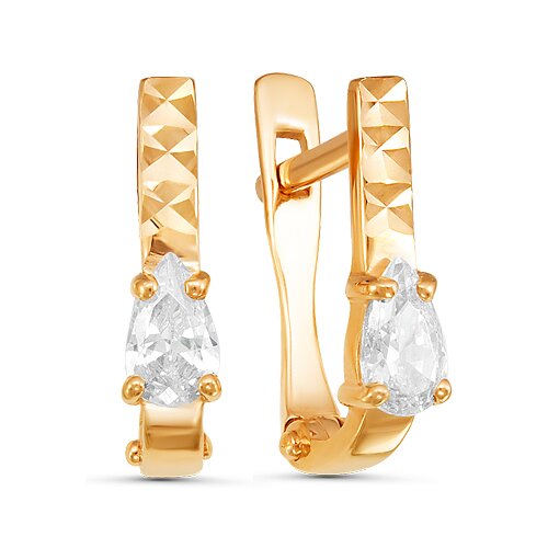 Серьги из красного золота с фианитами Ювелирное изделие - Серьги из красного золота с фианитами в магазине Best-Gold 126141