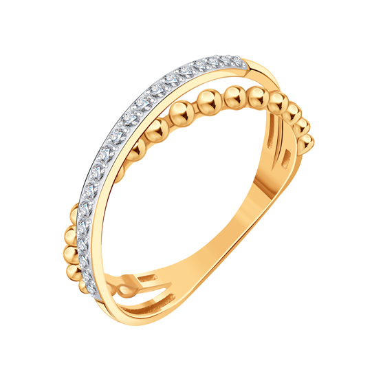 Ювелирное изделие - Кольцо из красного золота с фианитами в магазине Best-Gold 122200