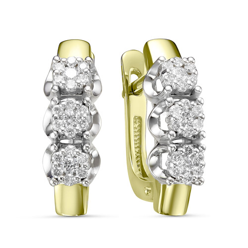 Ювелирное изделие - Серьги из жёлтого золота с бриллиантами в магазине Best-Gold 038245