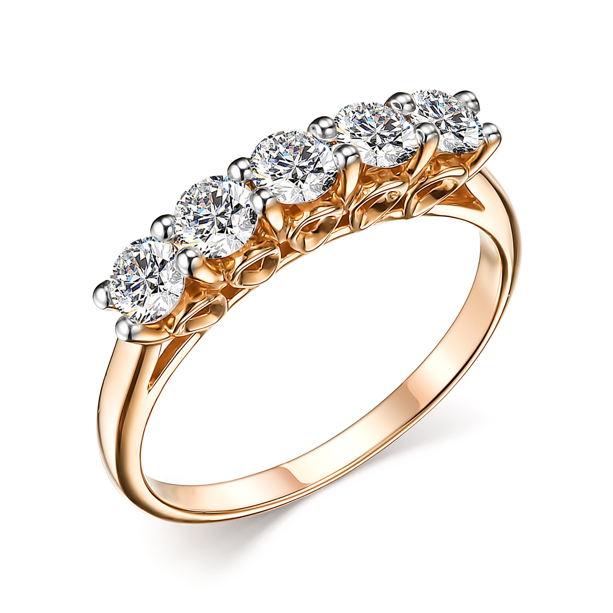 Кольцо из красного золота с бриллиантами Ювелирное изделие - Кольцо из красного золота с бриллиантами в магазине Best-Gold 042361