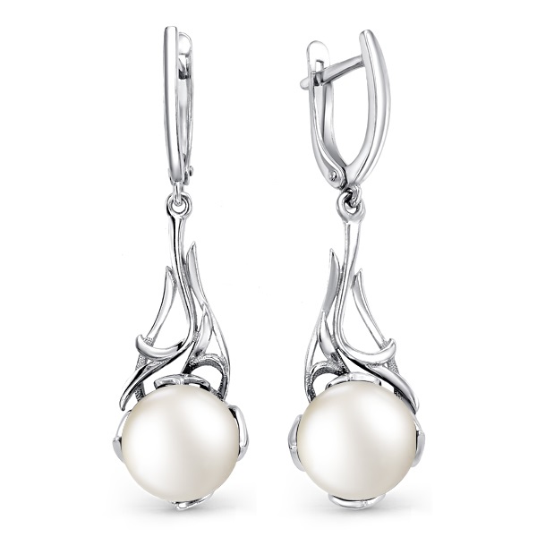 Ювелирное изделие - Серьги из серебра с жемчугом в магазине Best-Gold 067586