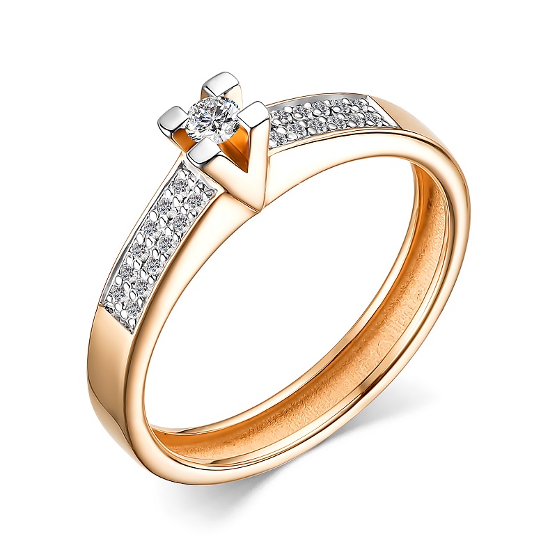 Ювелирное изделие - Кольцо из красного золота с бриллиантами в магазине Best-Gold 155642