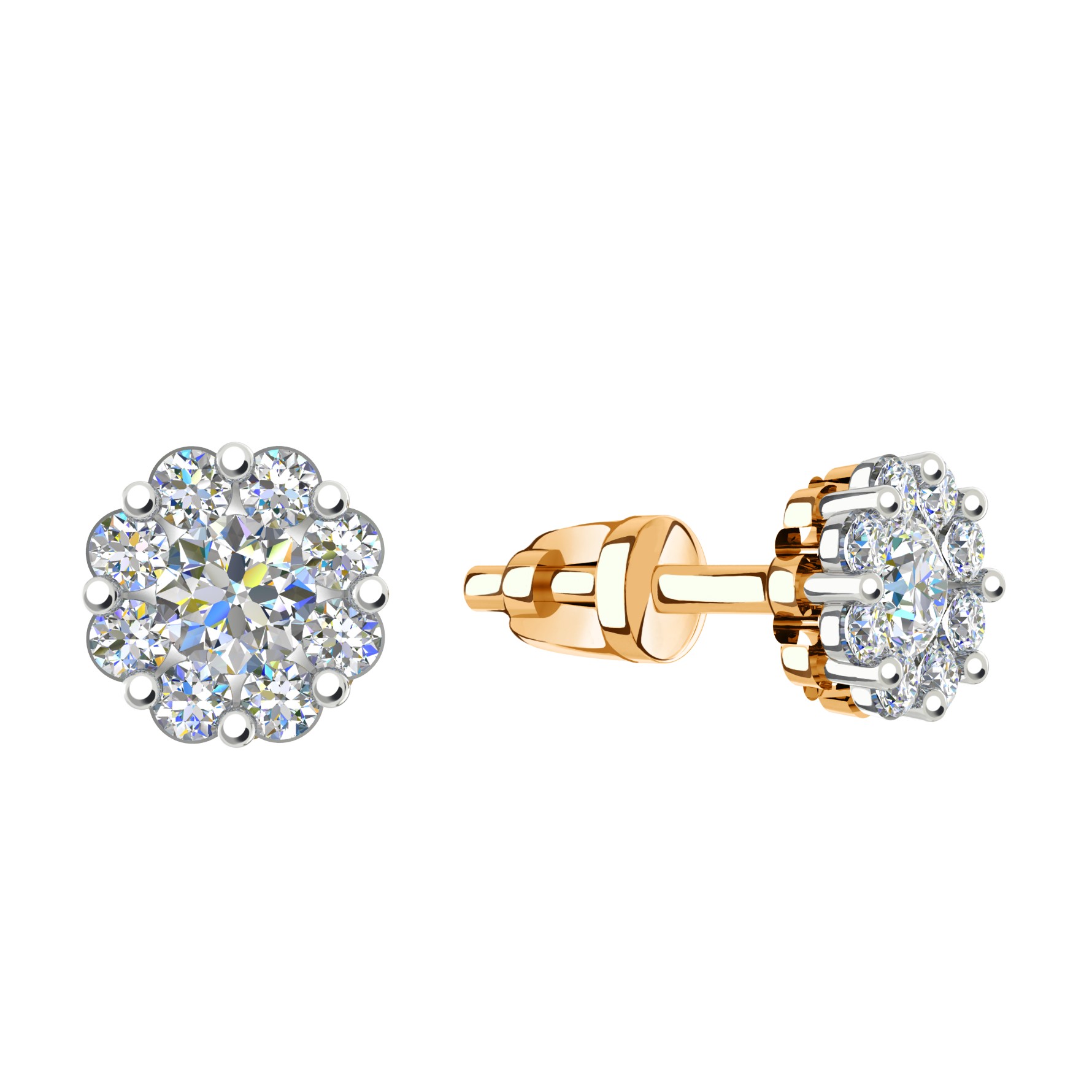 Серьги в красном золоте с фианитами Ювелирное изделие - Серьги в красном золоте с фианитами в магазине Best-Gold 126677