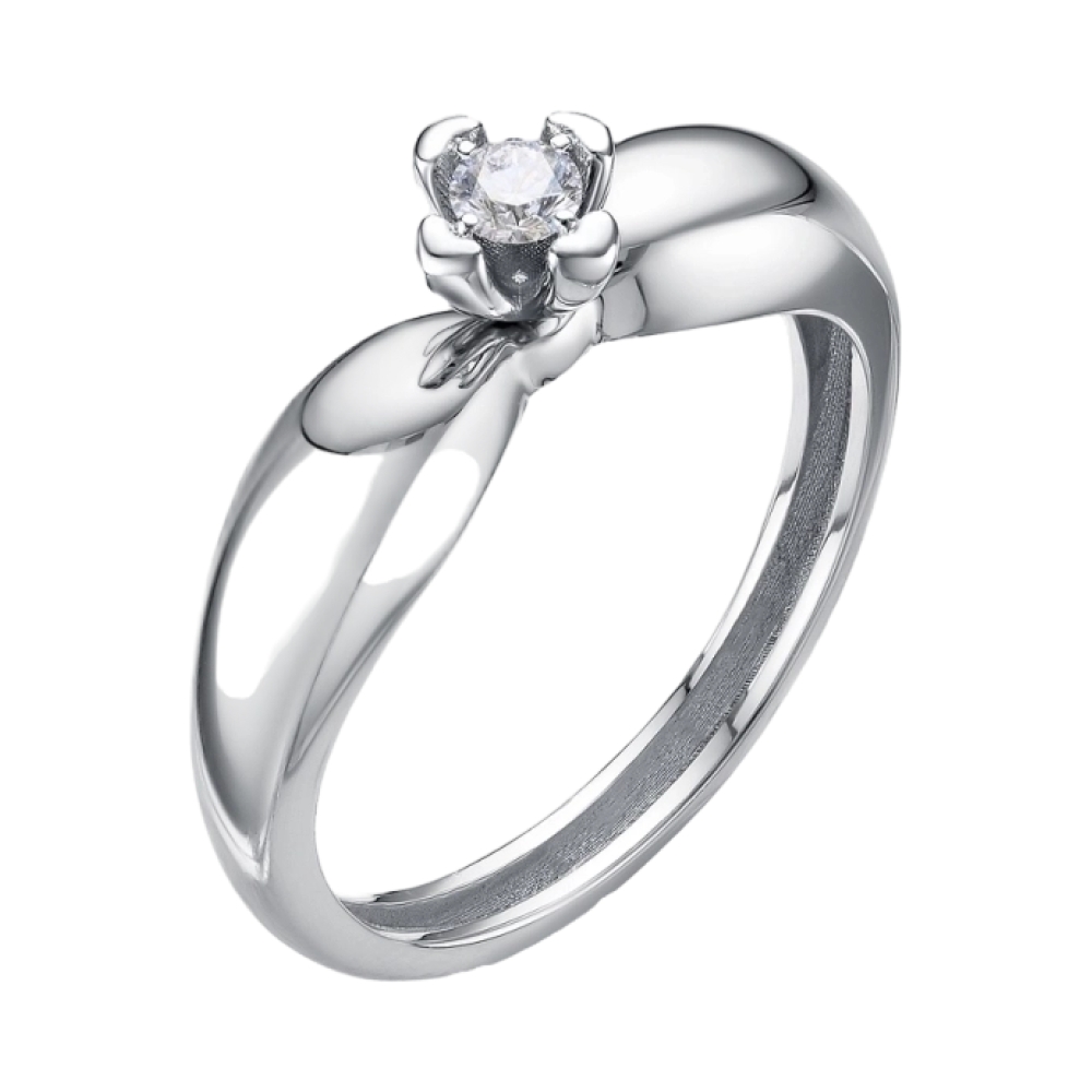 Ювелирное изделие - Кольцо помолвочное из белого золота с бриллиантом в магазине Best-Gold 082369