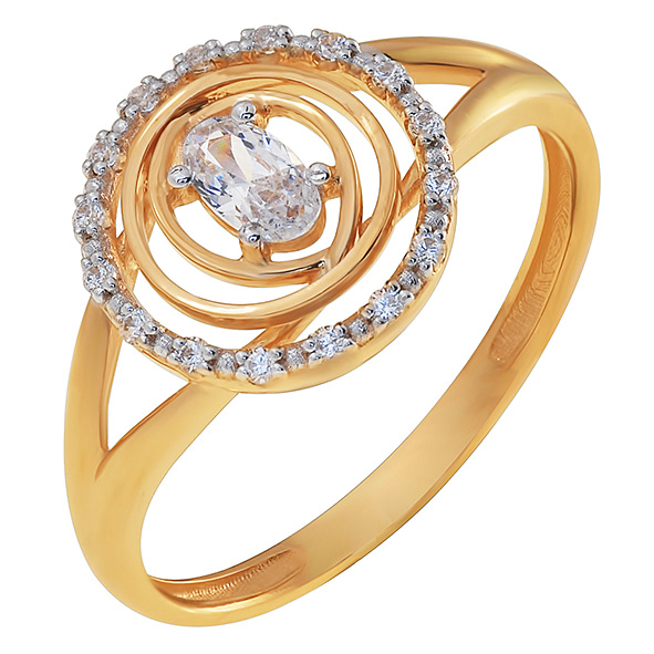 Кольцо из красного золота с бриллиантами Ювелирное изделие - Кольцо из красного золота с бриллиантами в магазине Best-Gold 153628