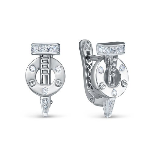 Серьги из белого золота с бриллиантами Ювелирное изделие - Серьги из белого золота с бриллиантами в магазине Best-Gold 043151