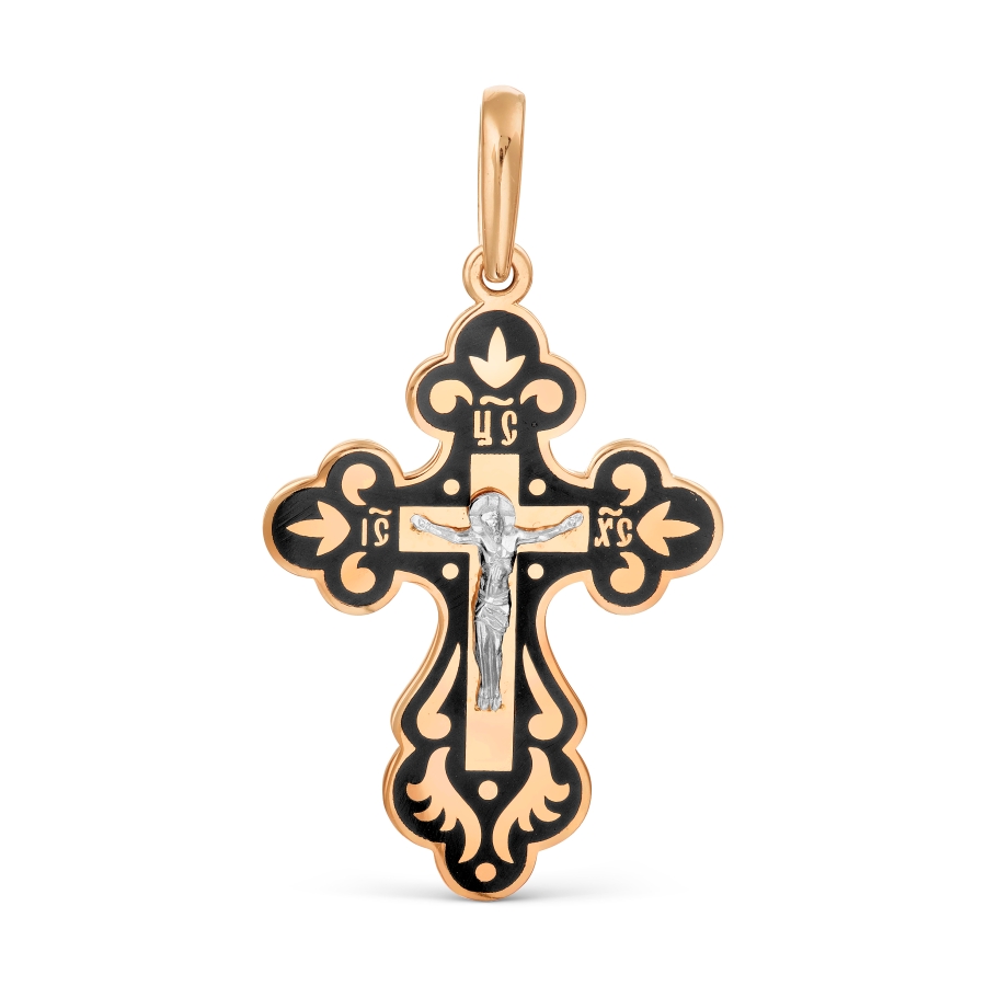Крест из красного золота с эмалью Ювелирное изделие - Крест из красного золота с эмалью в магазине Best-Gold 031655