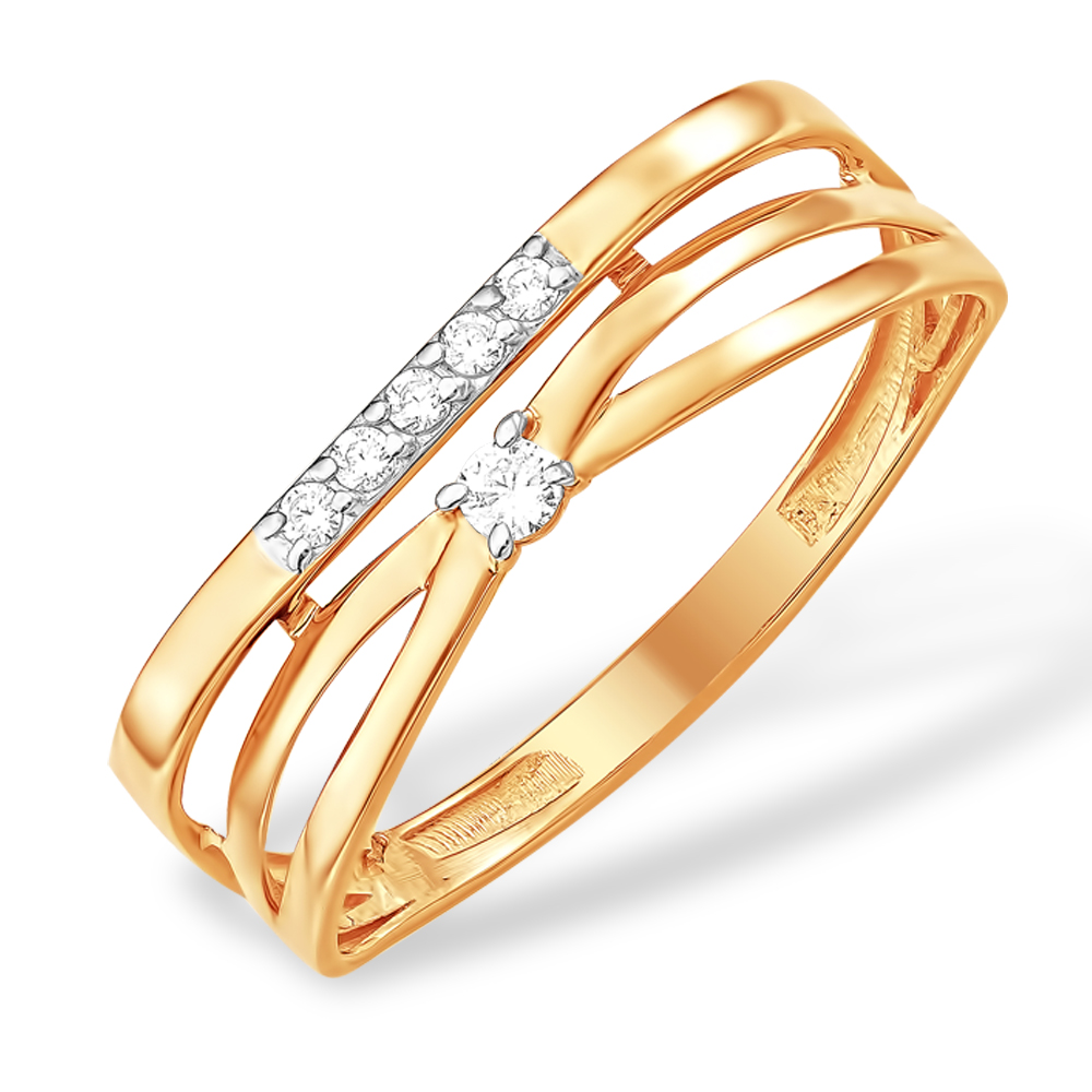 Кольцо из красного золота с фианитами Ювелирное изделие - Кольцо из красного золота с фианитами в магазине Best-Gold 129191