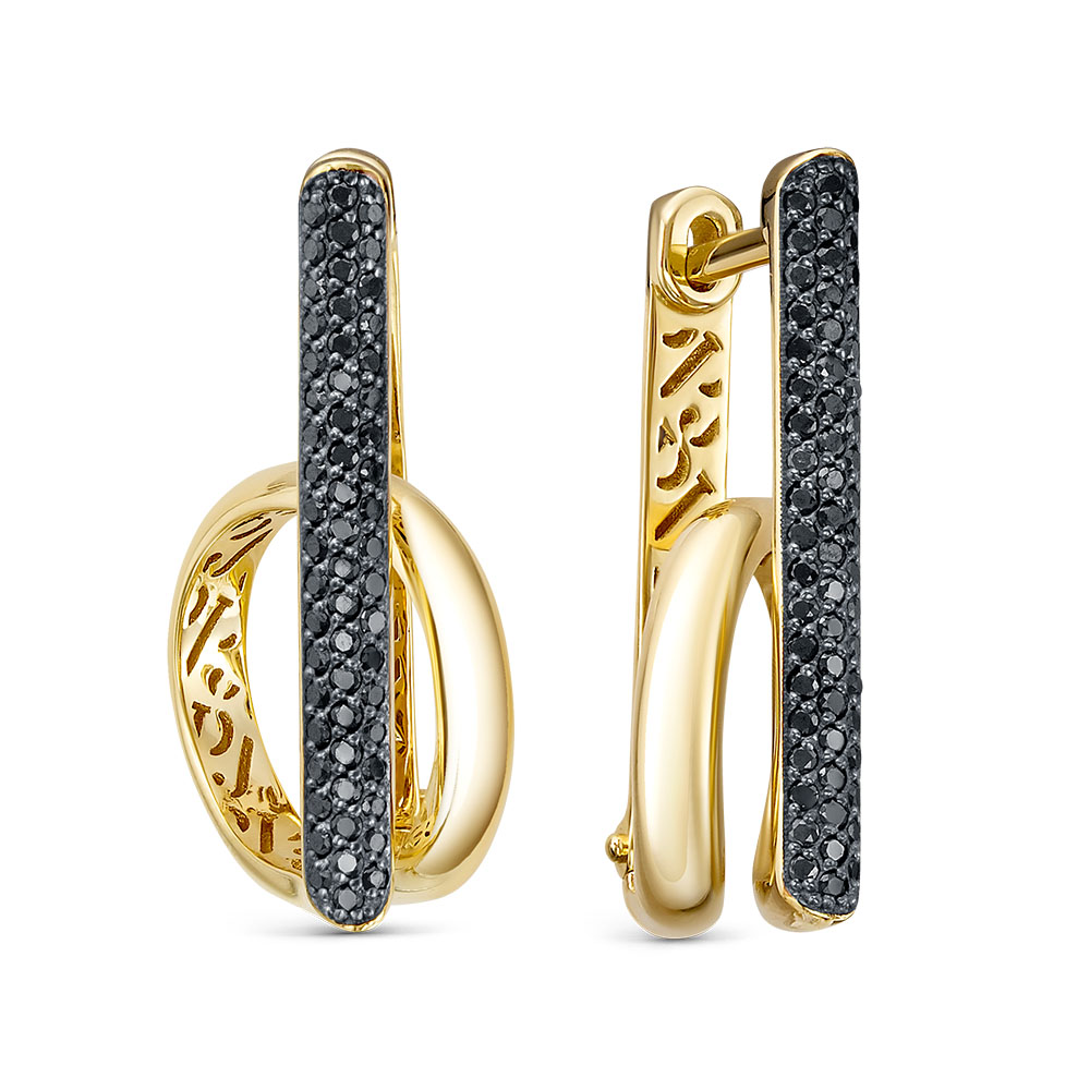 Серьги из желтого золота с бриллиантами Ювелирное изделие - Серьги из желтого золота с бриллиантами в магазине Best-Gold 131526