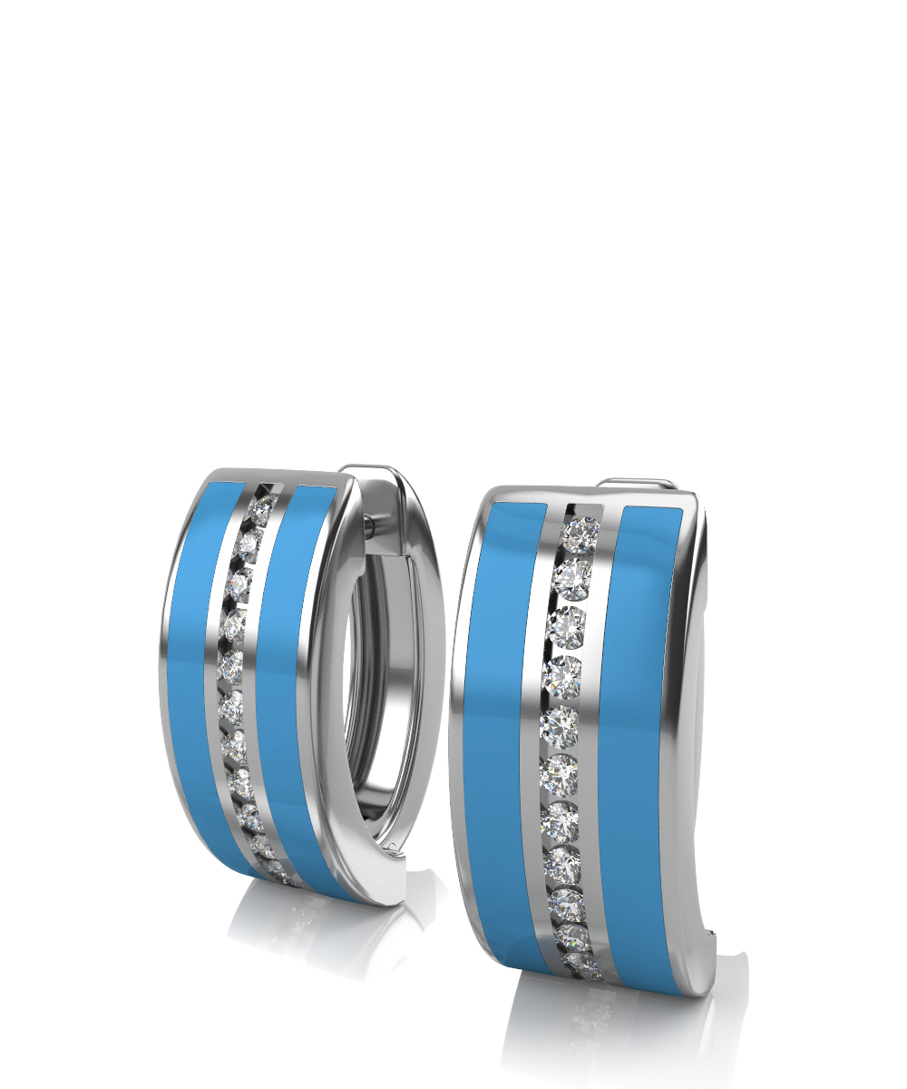 Ювелирное изделие - Серьги из серебра с керамикой и фианитами в магазине Best-Gold 019513