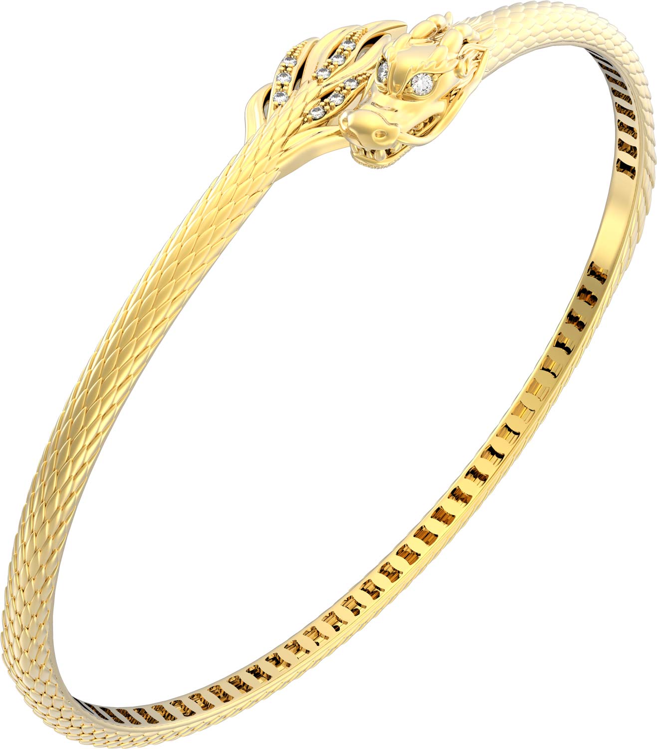 Ювелирное изделие - Браслет жесткий в желтом золоте с бриллиантами в магазине Best-Gold 131648