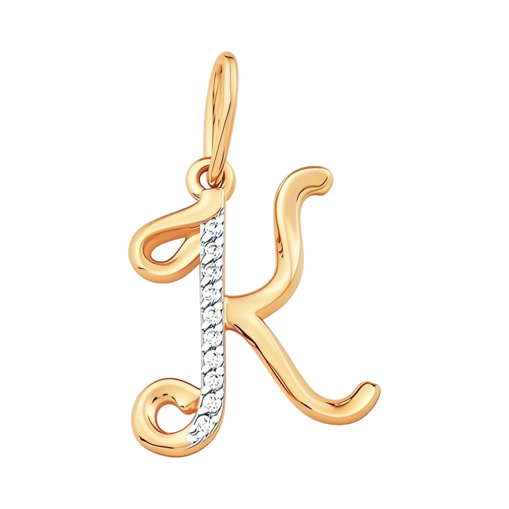 Подвеска из красного золота с фианитами Ювелирное изделие - Подвеска из красного золота с фианитами в магазине Best-Gold 096569