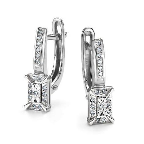 Серьги из белого золота с бриллиантами