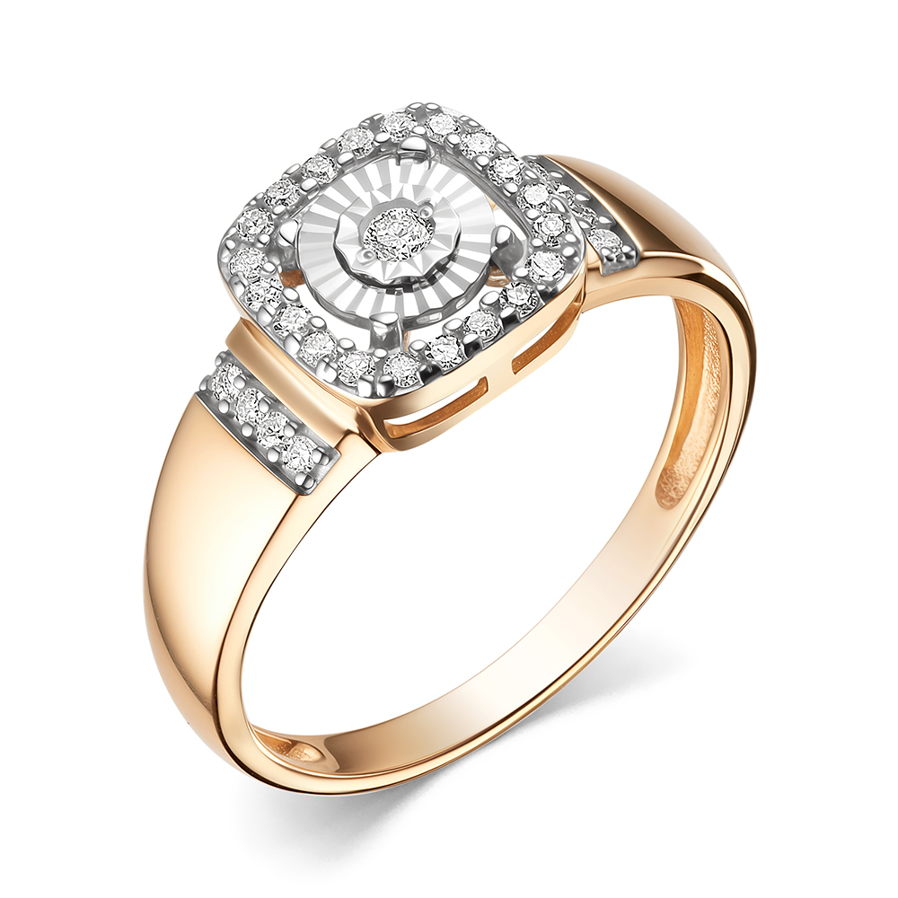 Кольцо из красного золота с бриллиантами Ювелирное изделие - Кольцо из красного золота с бриллиантами в магазине Best-Gold 145633