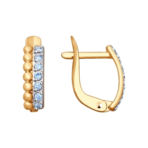 Серьги из красного золота с фианитами Ювелирное изделие - Серьги из красного золота с фианитами в магазине Best-Gold 102930