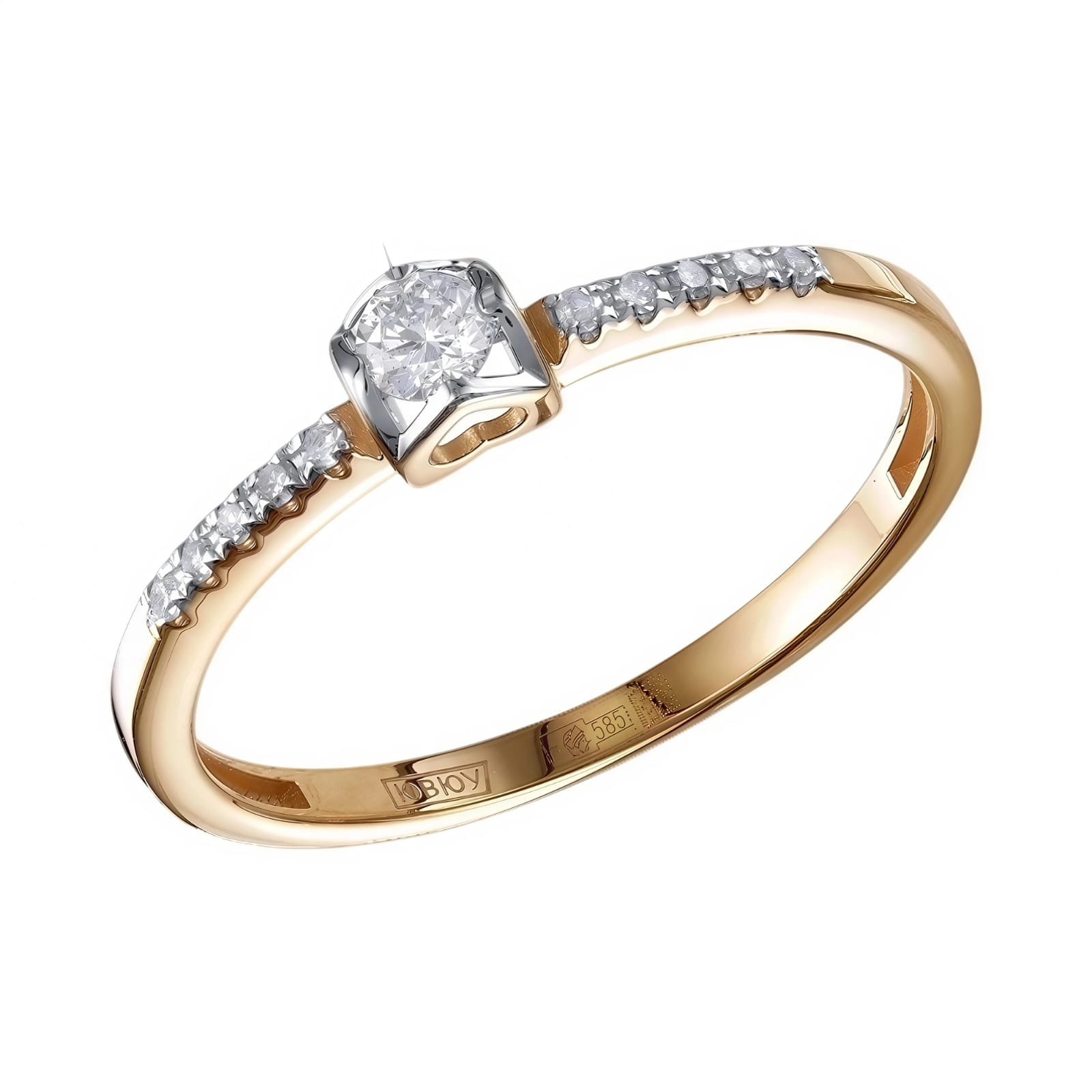 Ювелирное изделие - Кольцо из красного золота с бриллиантами в магазине Best-Gold 150734