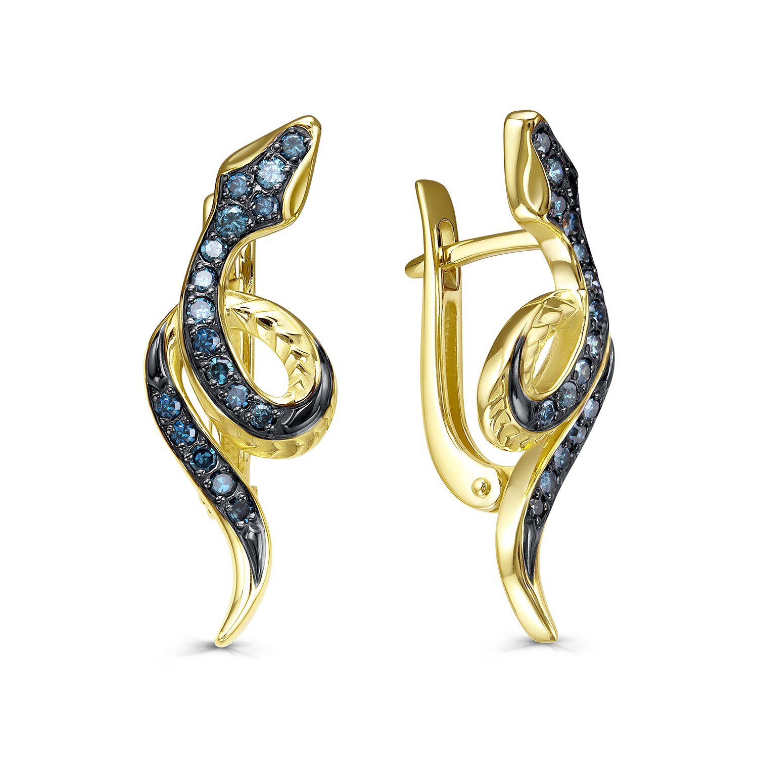 Серьги из желтого золота с бриллиантами Ювелирное изделие - Серьги из желтого золота с бриллиантами в магазине Best-Gold 147082