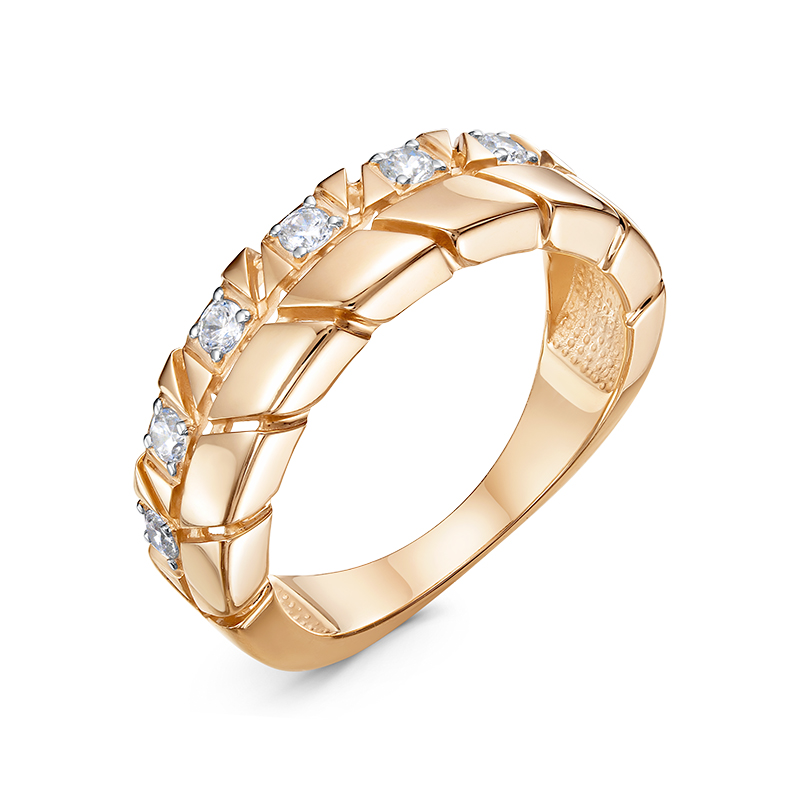 Кольцо из красного золота с фианитами Ювелирное изделие - Кольцо из красного золота с фианитами в магазине Best-Gold 152091