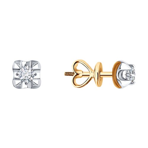 Серьги из красного золота с бриллиантами