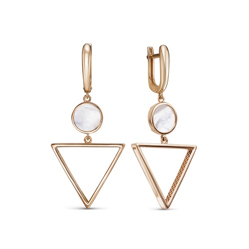 Серьги из красного золота с перламутром Ювелирное изделие - Серьги из красного золота с перламутром в магазине Best-Gold 029218